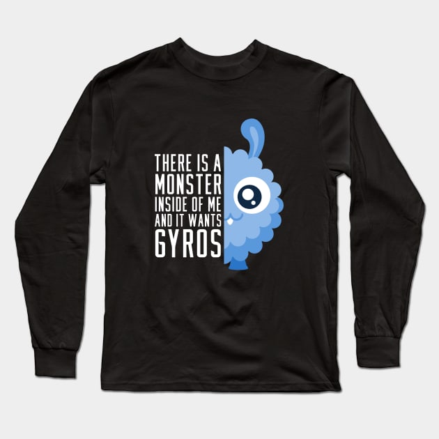 Gyros Monster Long Sleeve T-Shirt by ArticaDesign